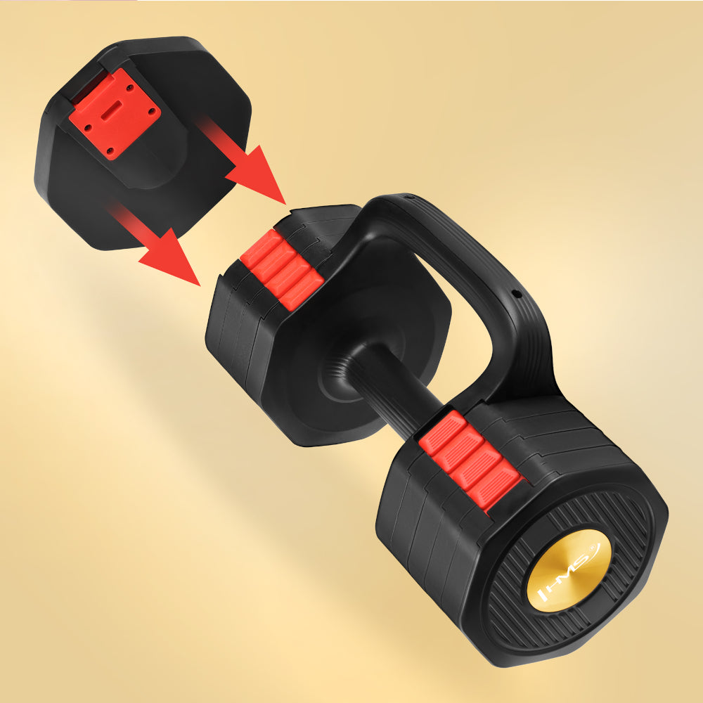HMS 3-I-1 Justerbar Håndvægt, Kettlebell & Push Up