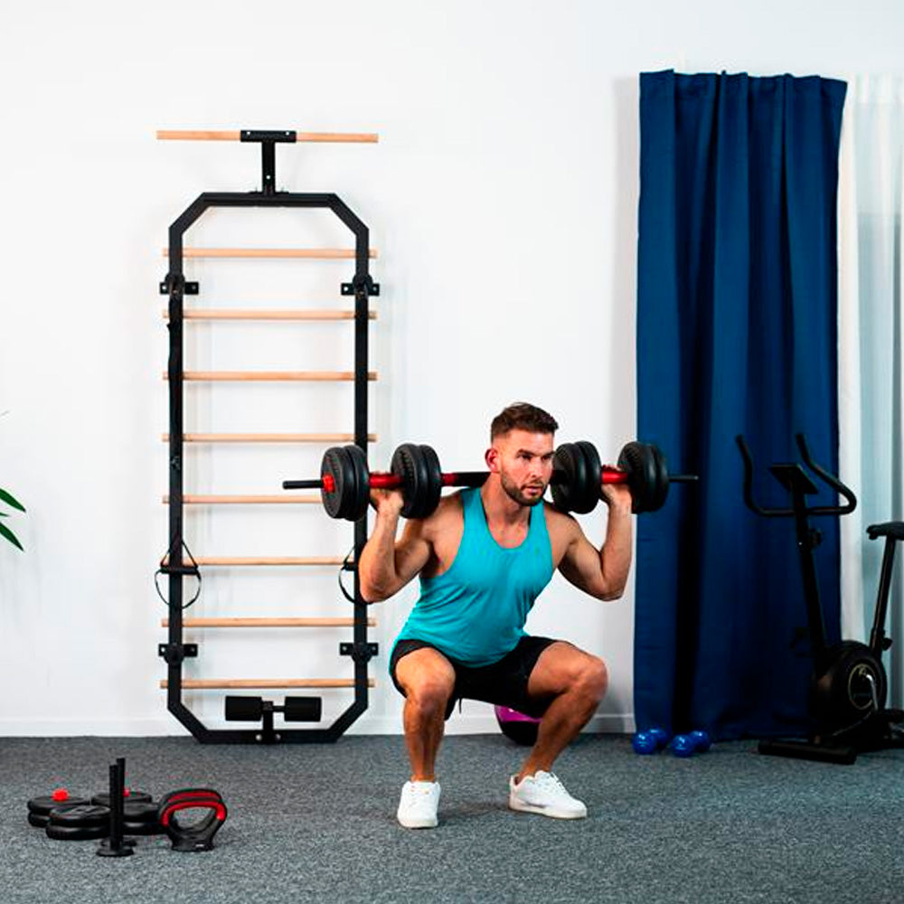 6-i-1 Træningssæt 30 kg (Håndvægte, Vægtstang & Kettlebell)