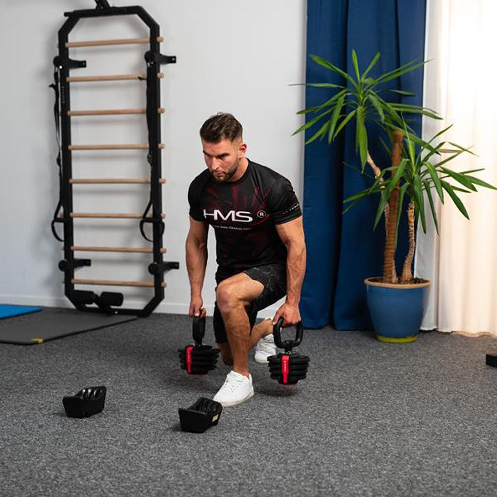 3-i-1 Træningssæt 40 kg (Håndvægte, Vægtstang & Kettlebell)