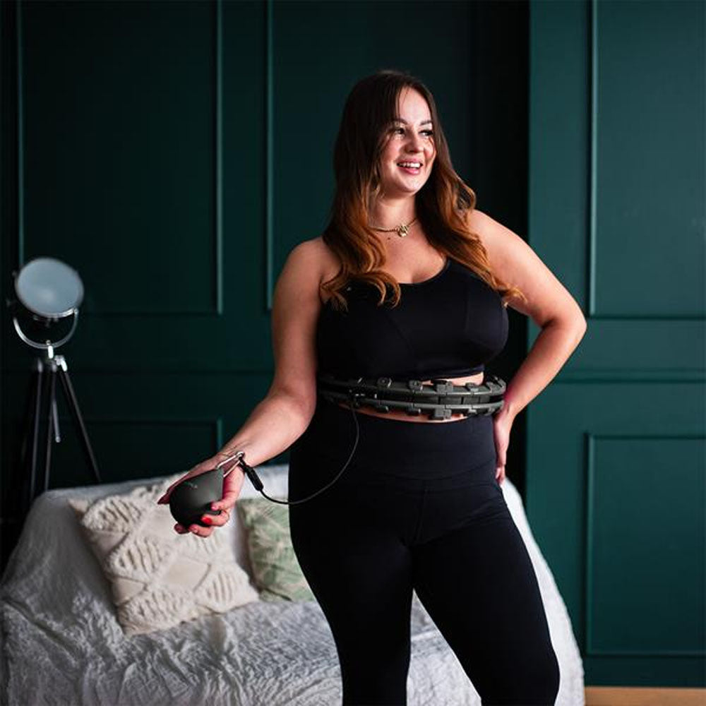 HMS Smart Justerbar Plus Size Hulahopring med Vægt (Sort)