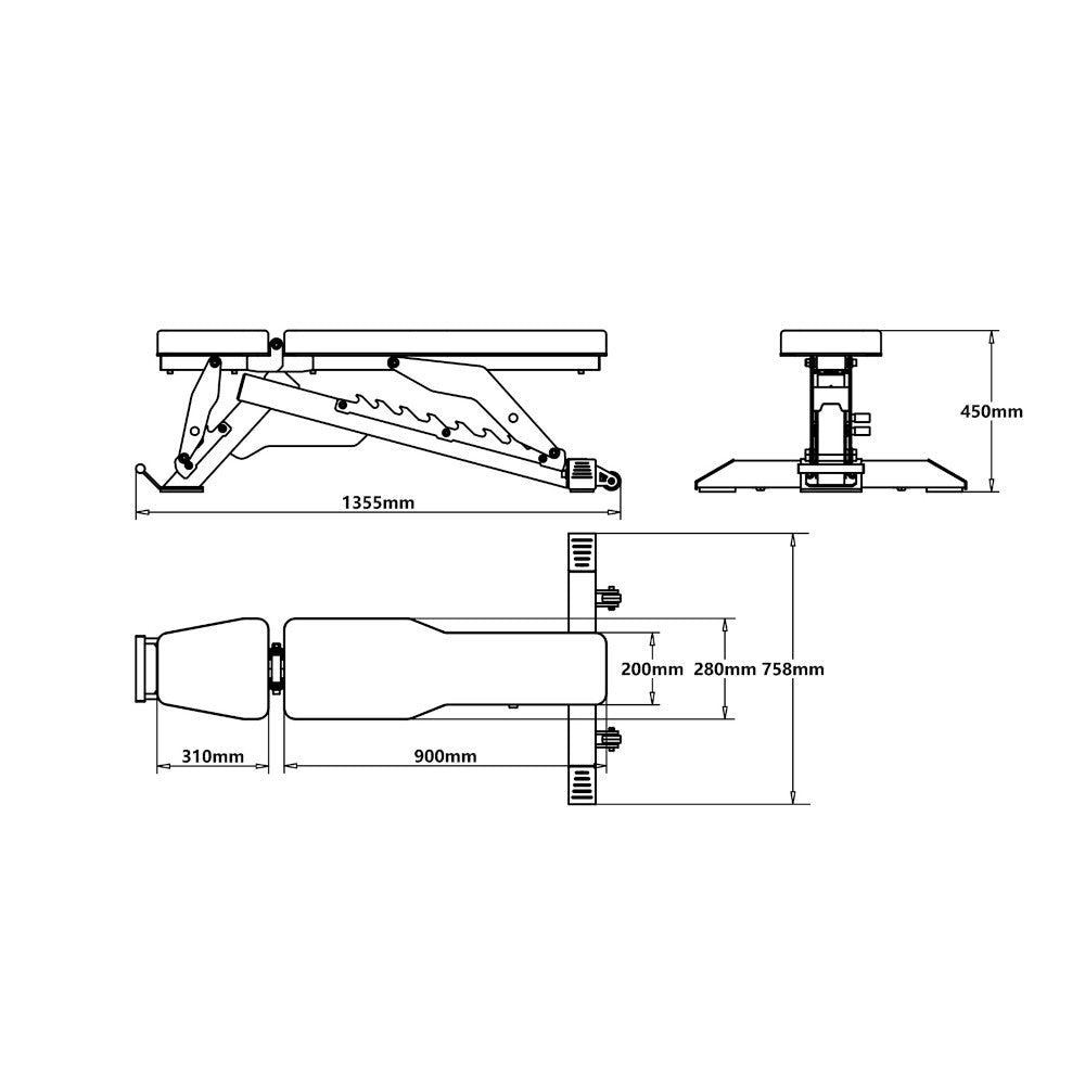 HMS Pro Justerbar Træningsbænk L3150