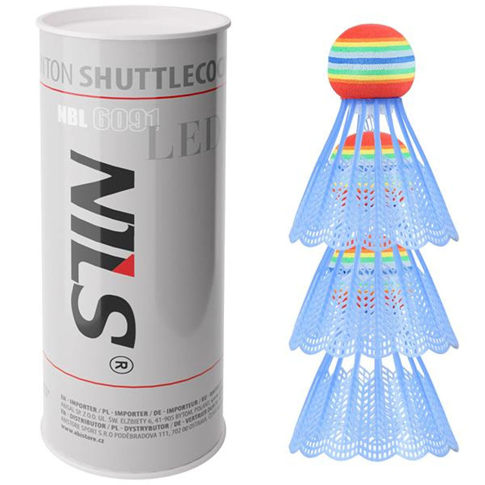 NILS LED Nylon Badmintonbolde 3-Pak
