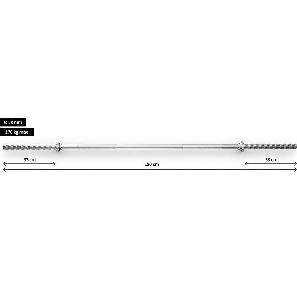 Vægtstang Ø28 - 180 cm